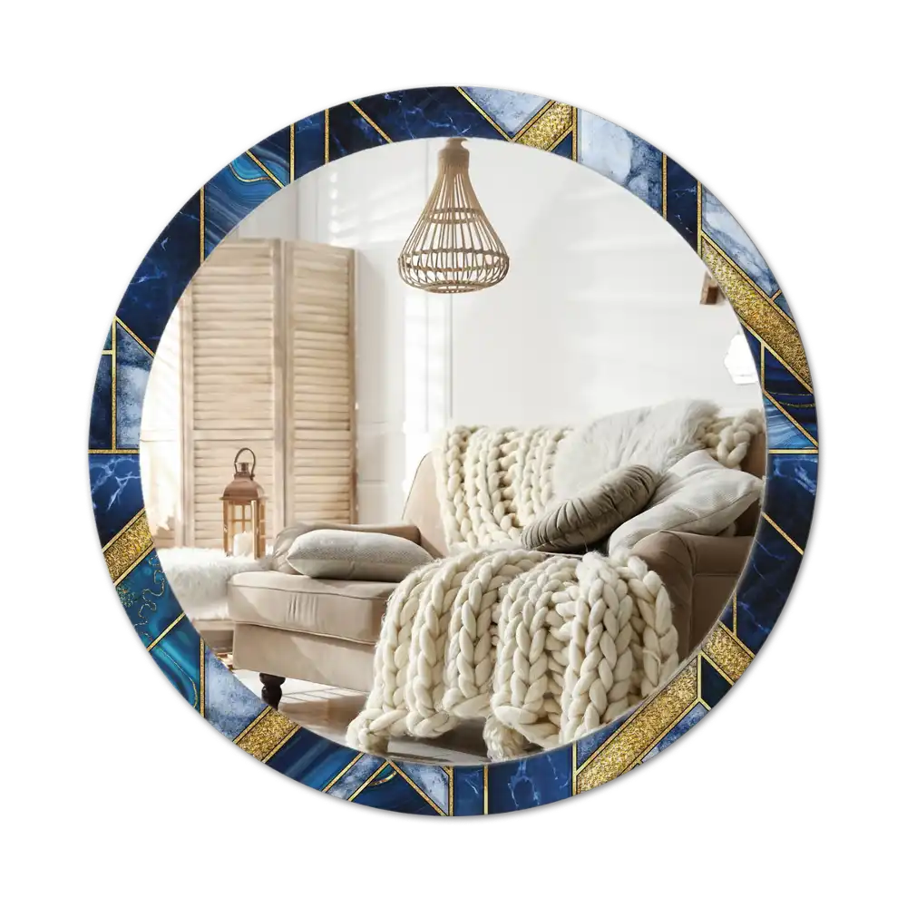 Round decorative mirror Modern marble