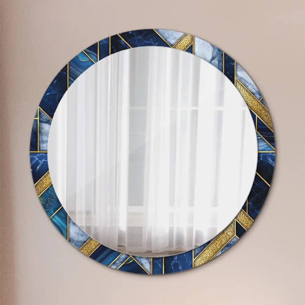 Round decorative mirror Modern marble