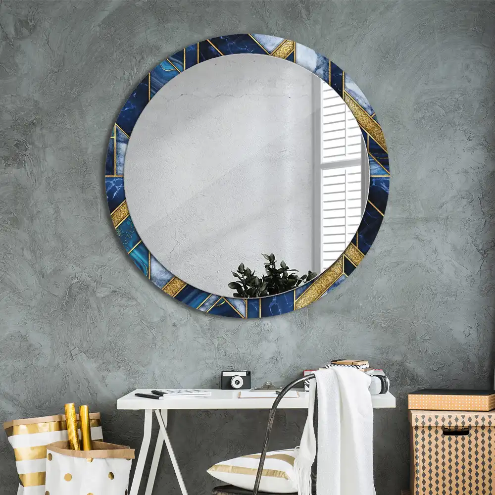 Round decorative mirror Modern marble