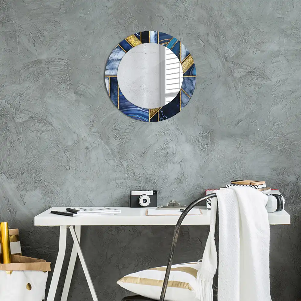 Round decorative mirror Modern marble
