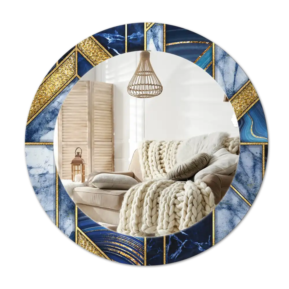 Round decorative mirror Modern marble