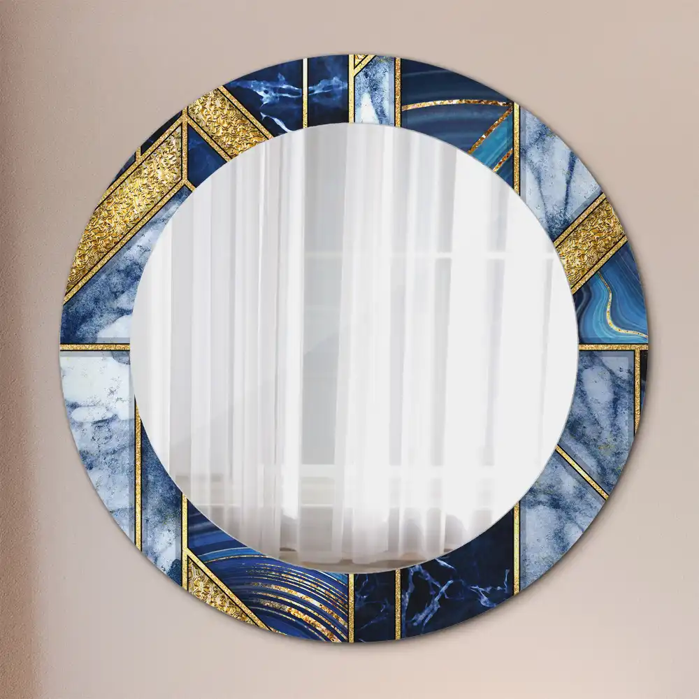 Round decorative mirror Modern marble