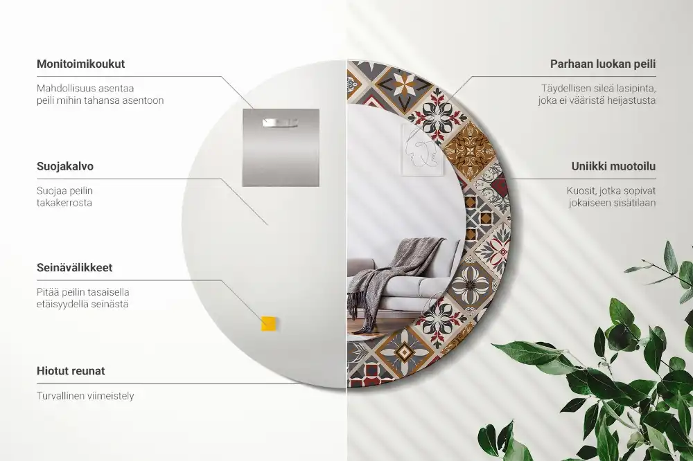 Round wall mirror decor Turkish pattern