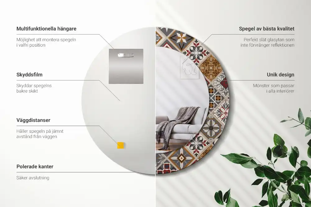 Round wall mirror decor Turkish pattern