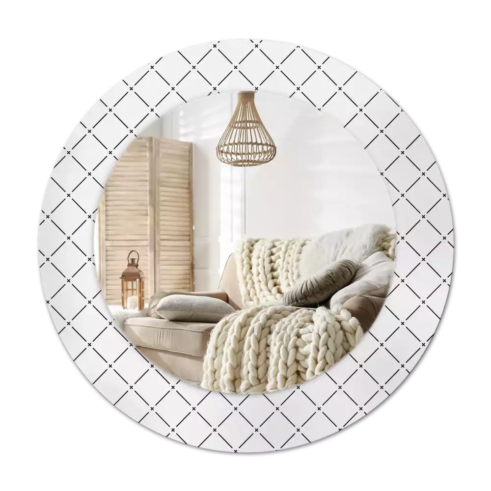 Round decorative mirror Cross lines