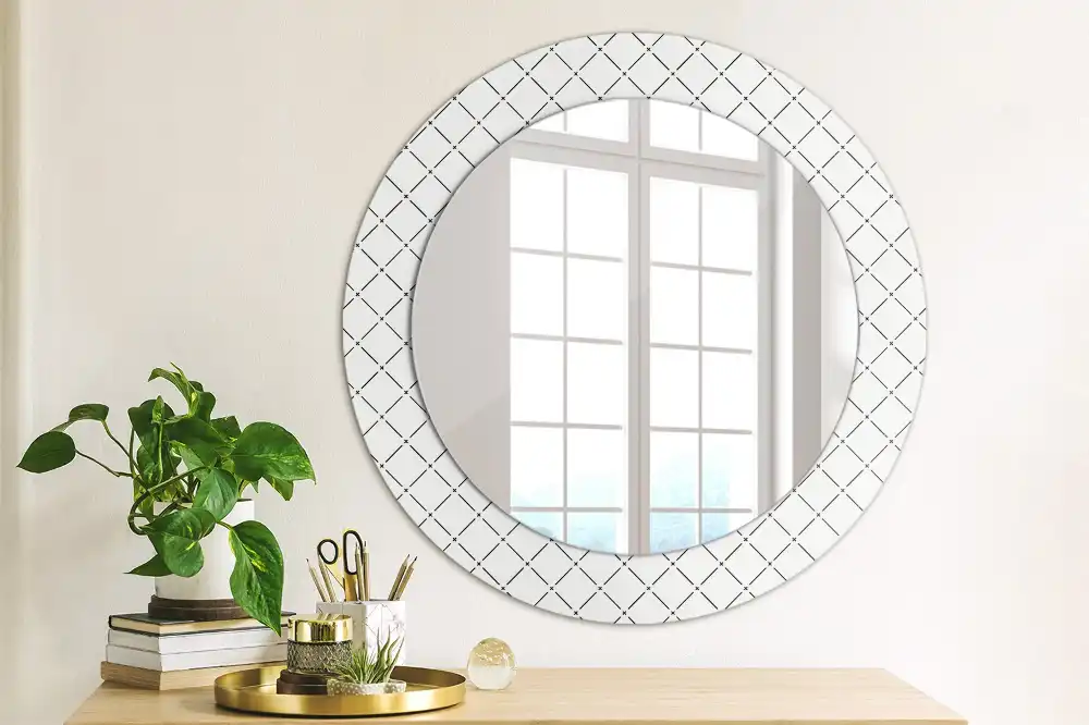 Round decorative mirror Cross lines