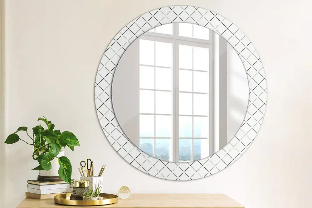 Round decorative mirror Cross lines