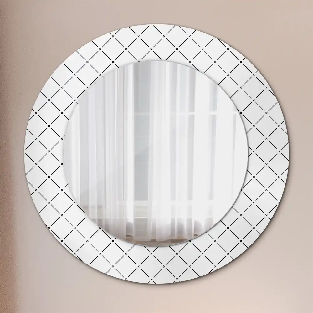 Round decorative mirror Cross lines