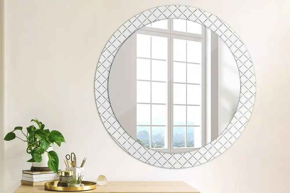 Round decorative mirror Cross lines