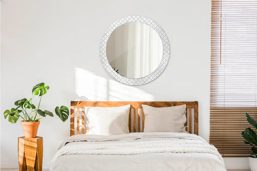 Round decorative mirror Cross lines