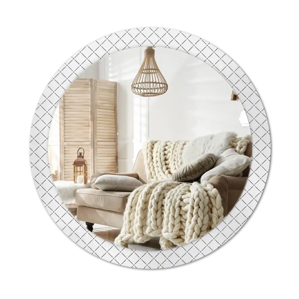 Round decorative mirror Cross lines
