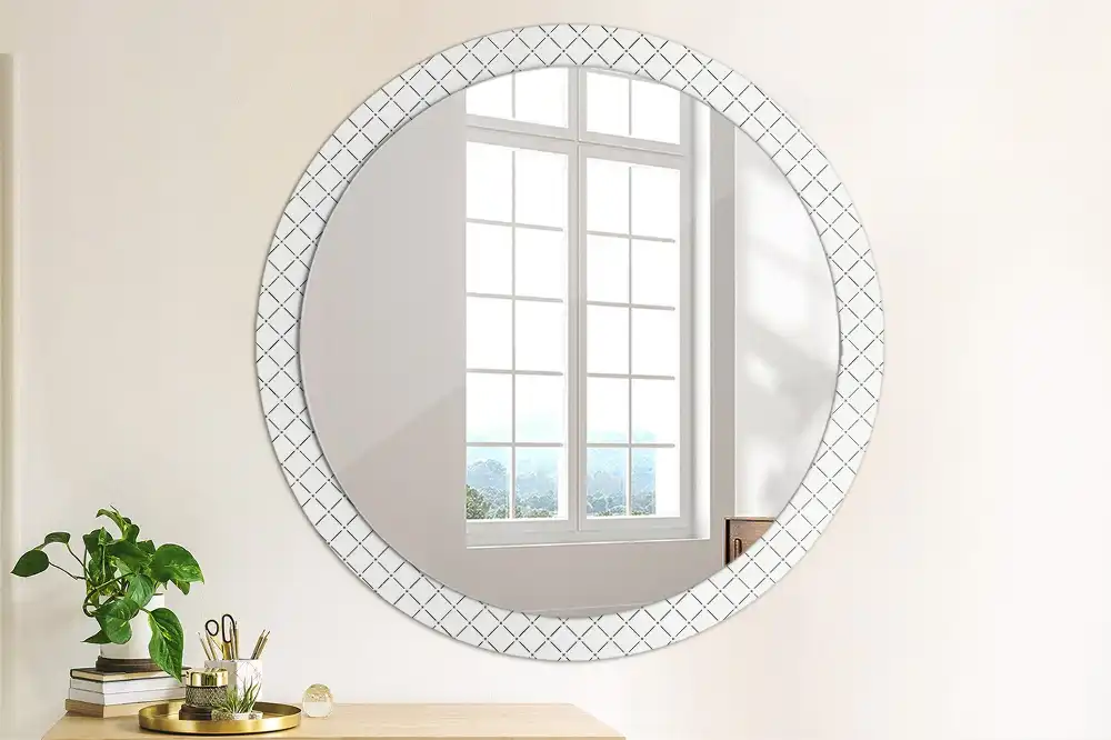 Round decorative mirror Cross lines