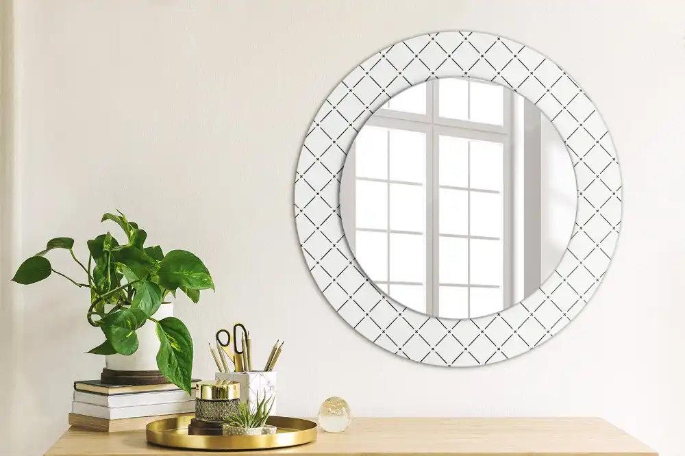 Round decorative mirror Cross lines