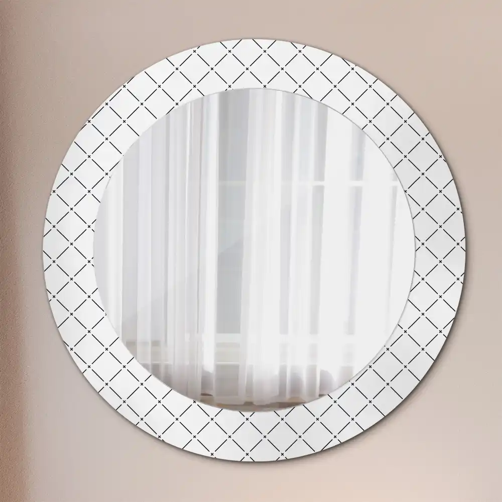 Round decorative mirror Cross lines
