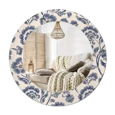 Round decorative mirror Floral pattern
