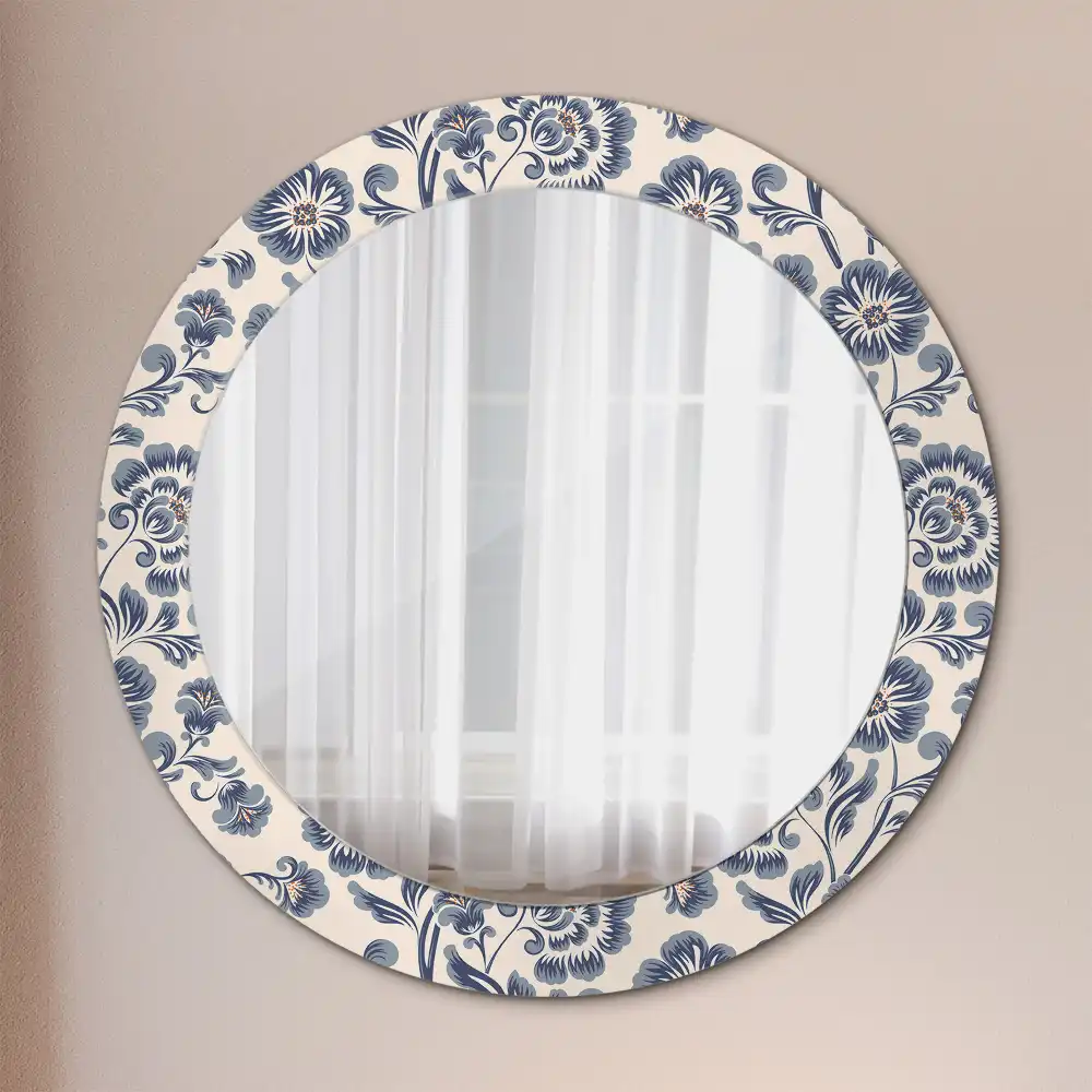 Round decorative mirror Floral pattern