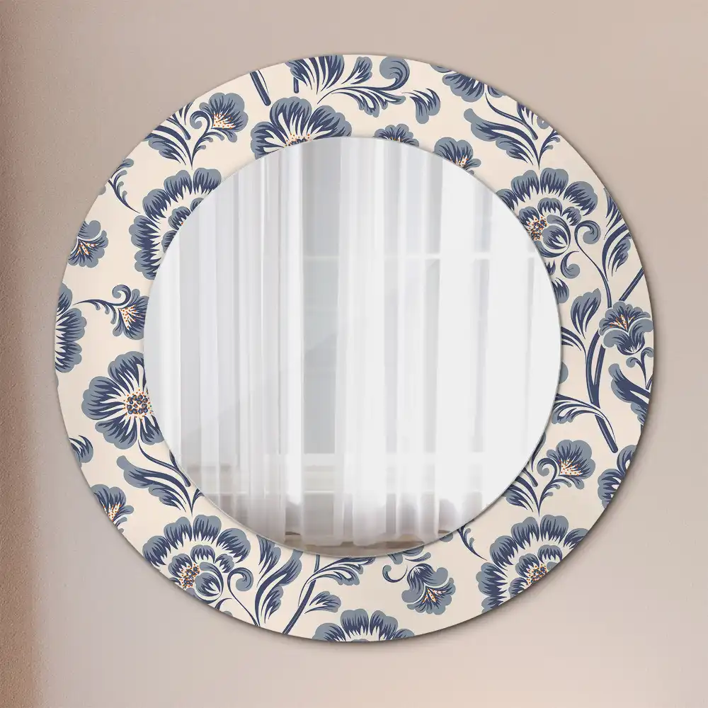 Round decorative mirror Floral pattern
