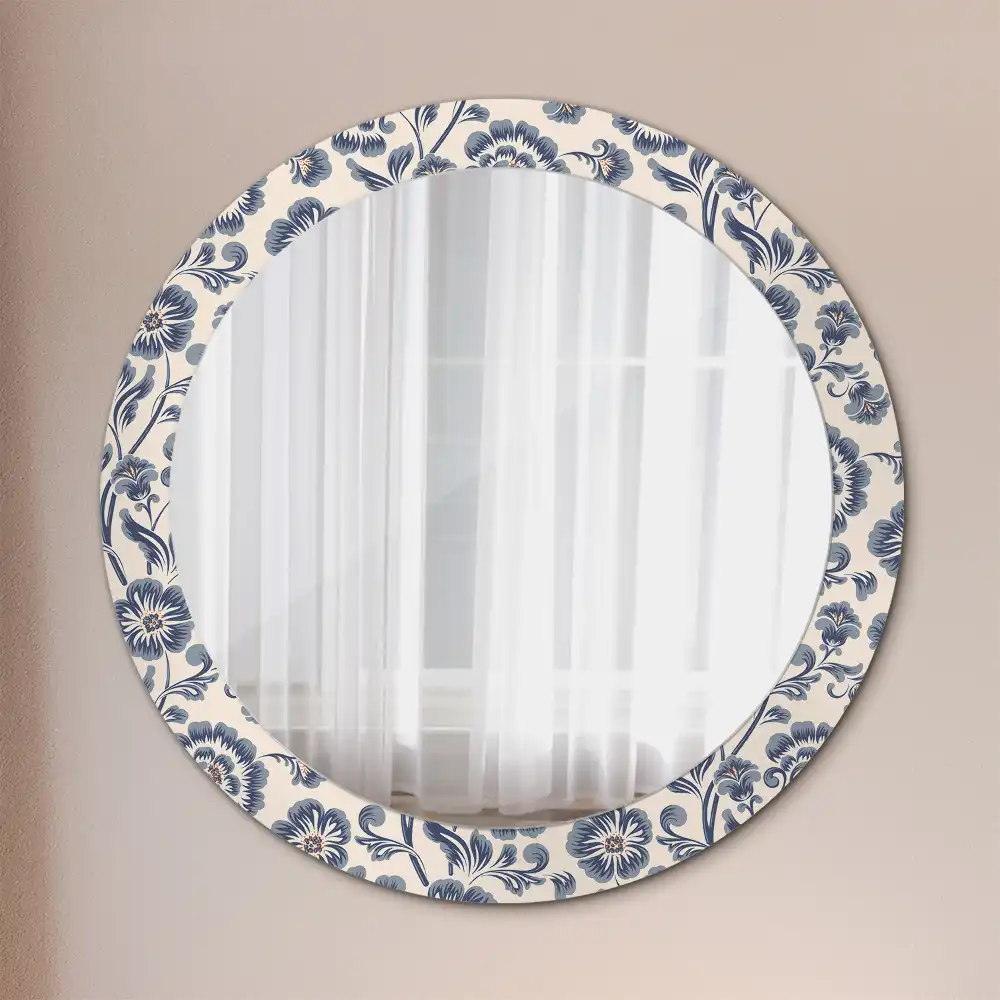 Round decorative mirror Floral pattern