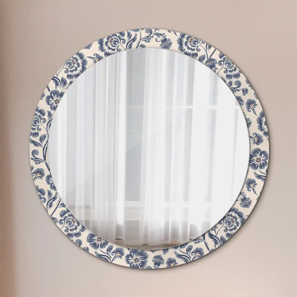 Round decorative mirror Floral pattern