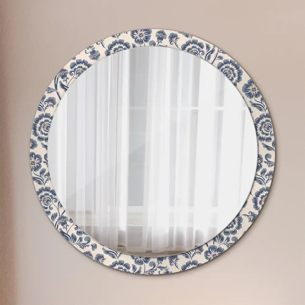 Round decorative mirror Floral pattern