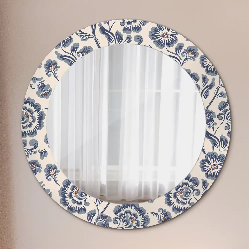 Round decorative mirror Floral pattern