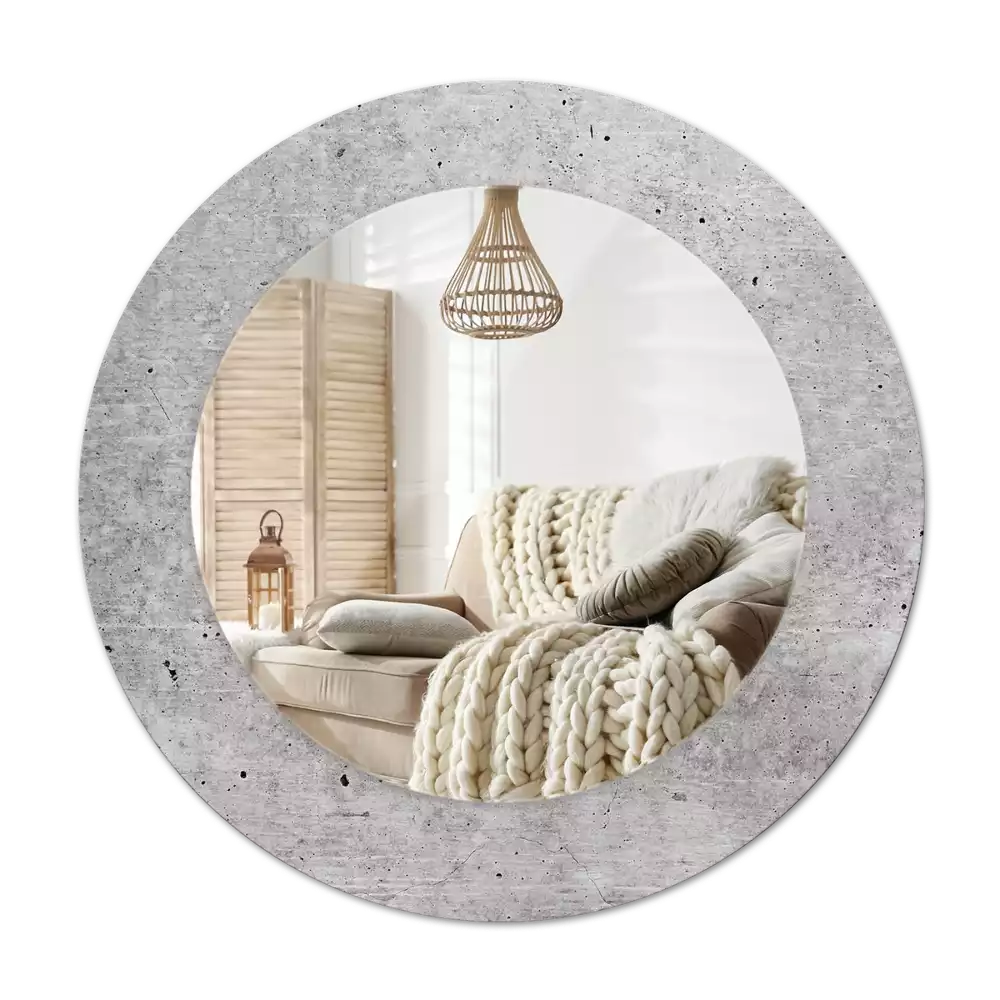 Round wall mirror decor Grey concrete