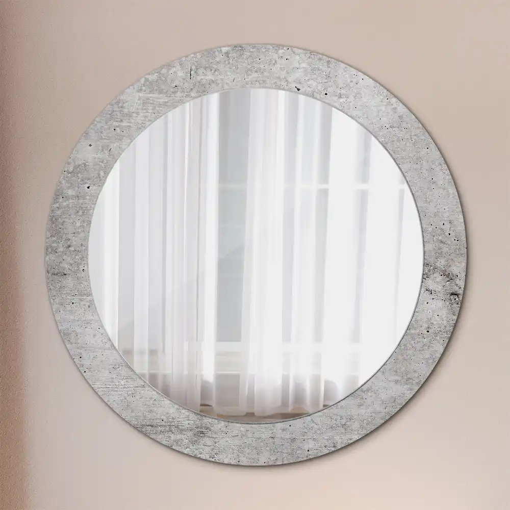 Round wall mirror decor Grey concrete