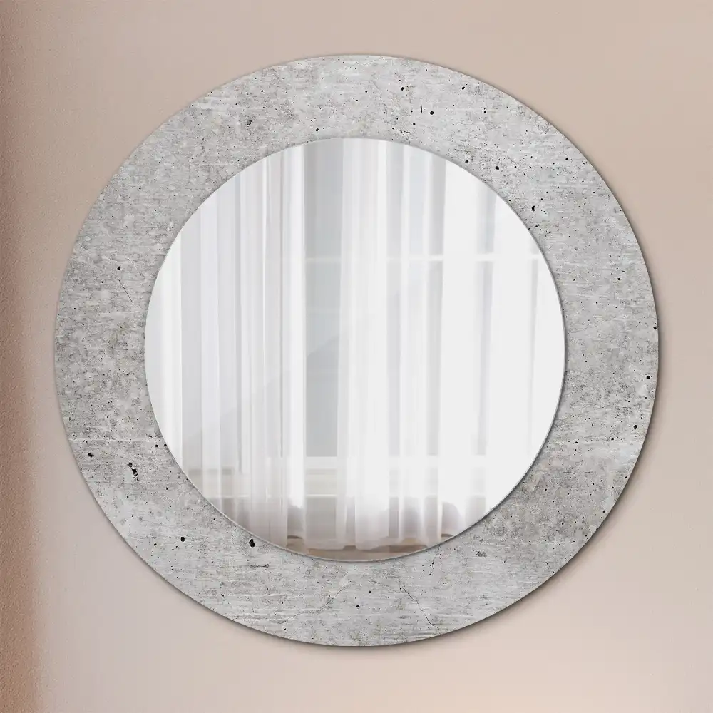 Round wall mirror decor Grey concrete