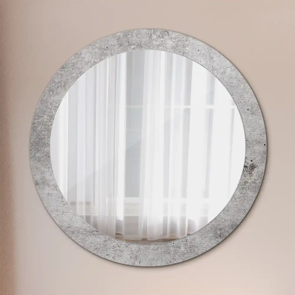 Round wall mirror decor Grey concrete