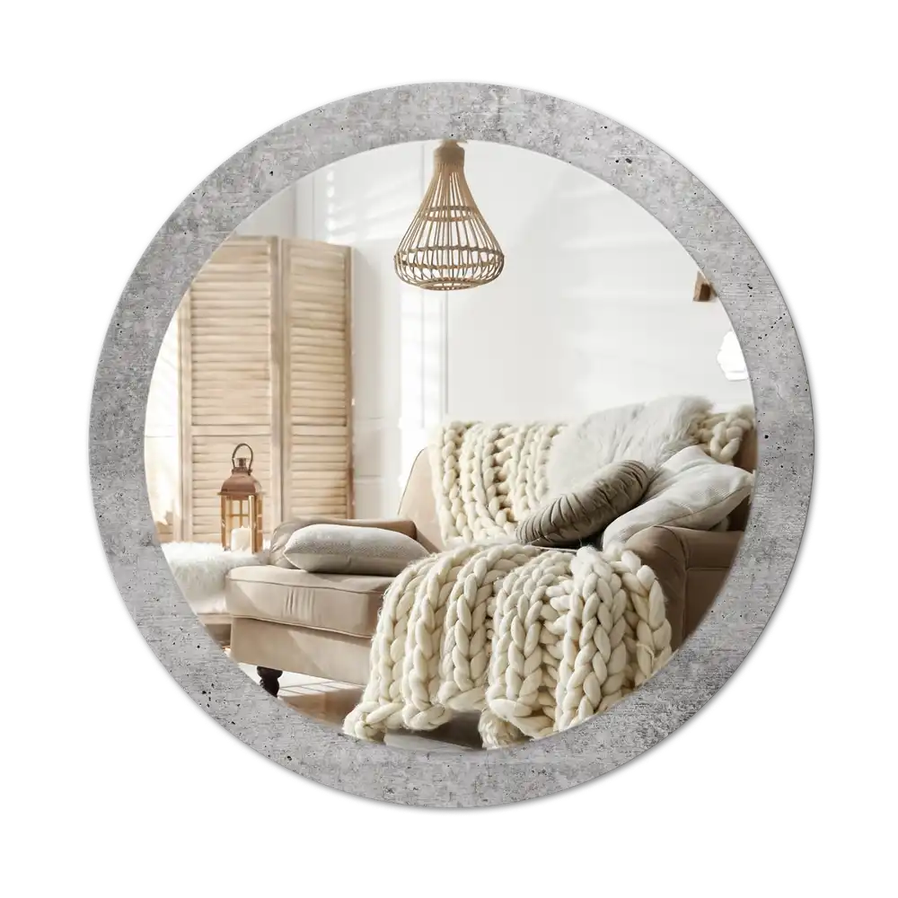 Round wall mirror decor Grey concrete