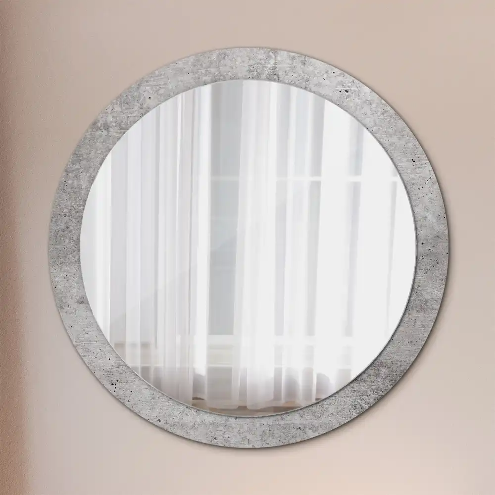 Round wall mirror decor Grey concrete