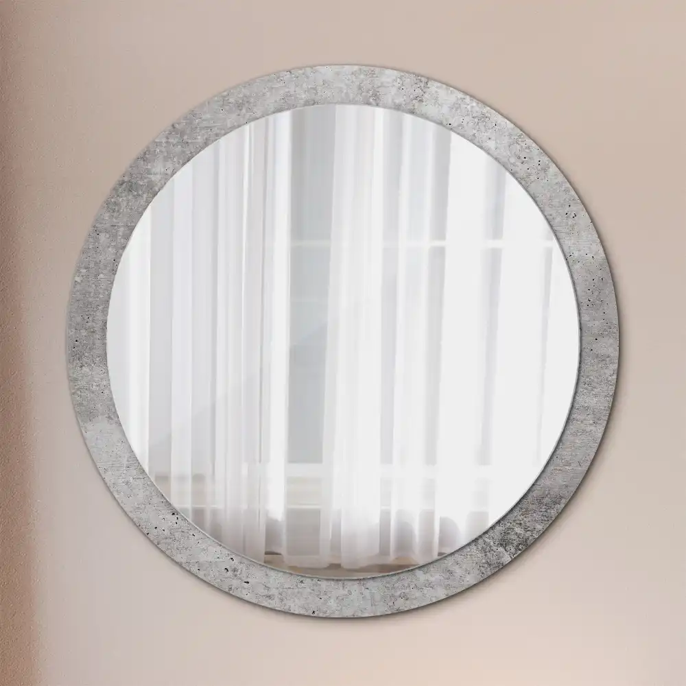 Round wall mirror decor Grey concrete