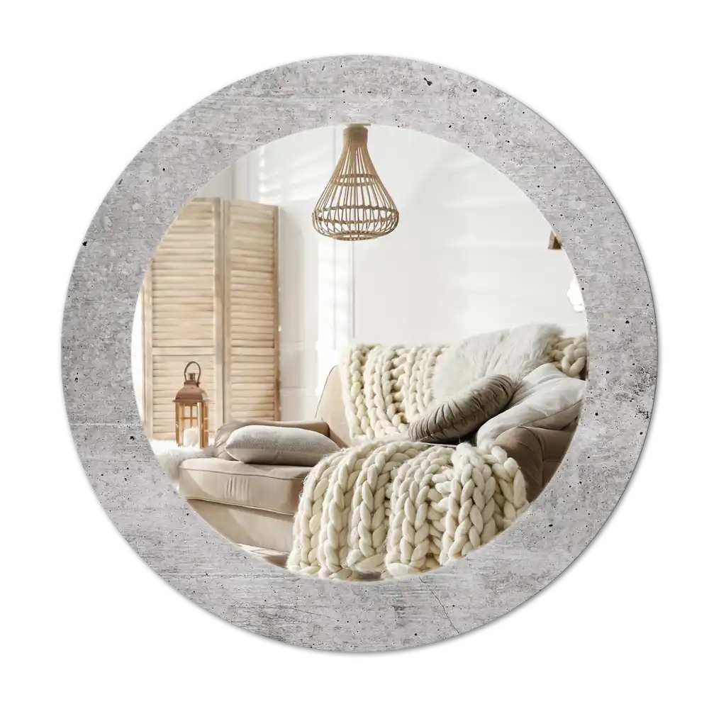 Round wall mirror decor Grey concrete