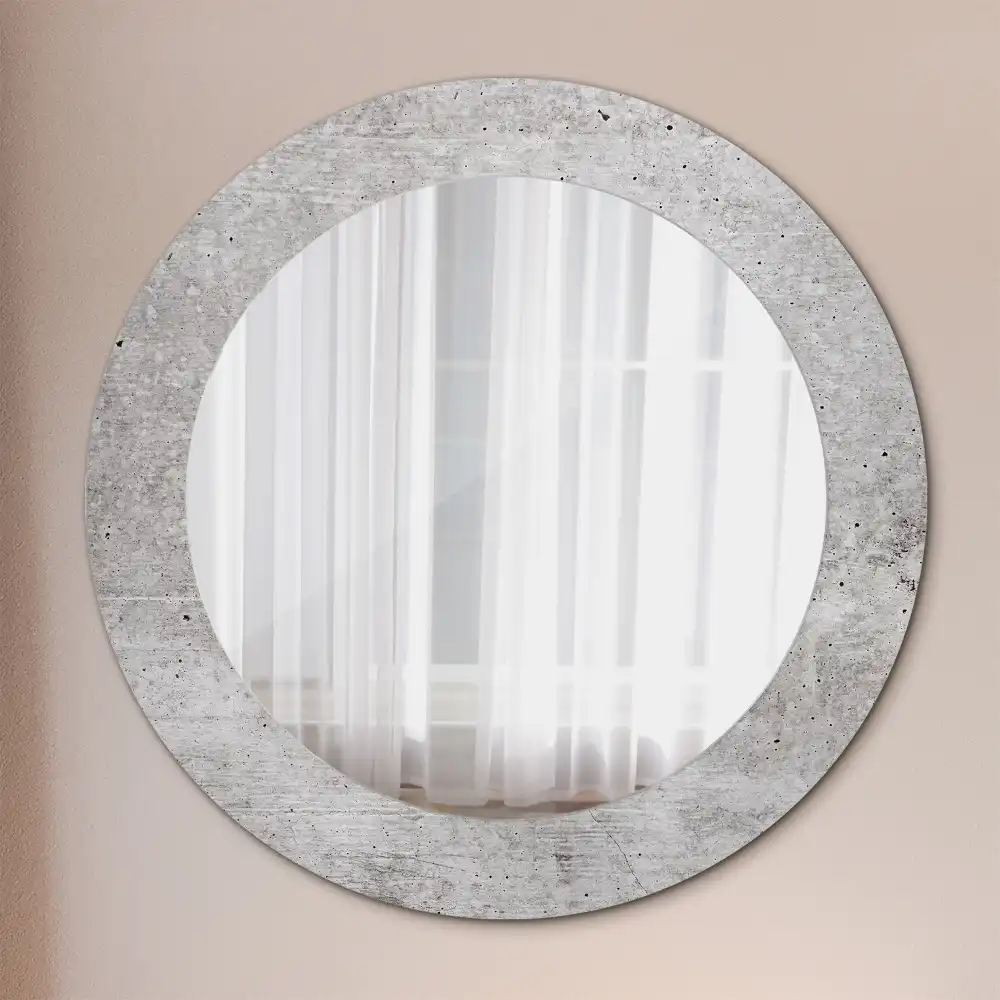 Round wall mirror decor Grey concrete