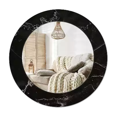 Round printed mirror Marble stone