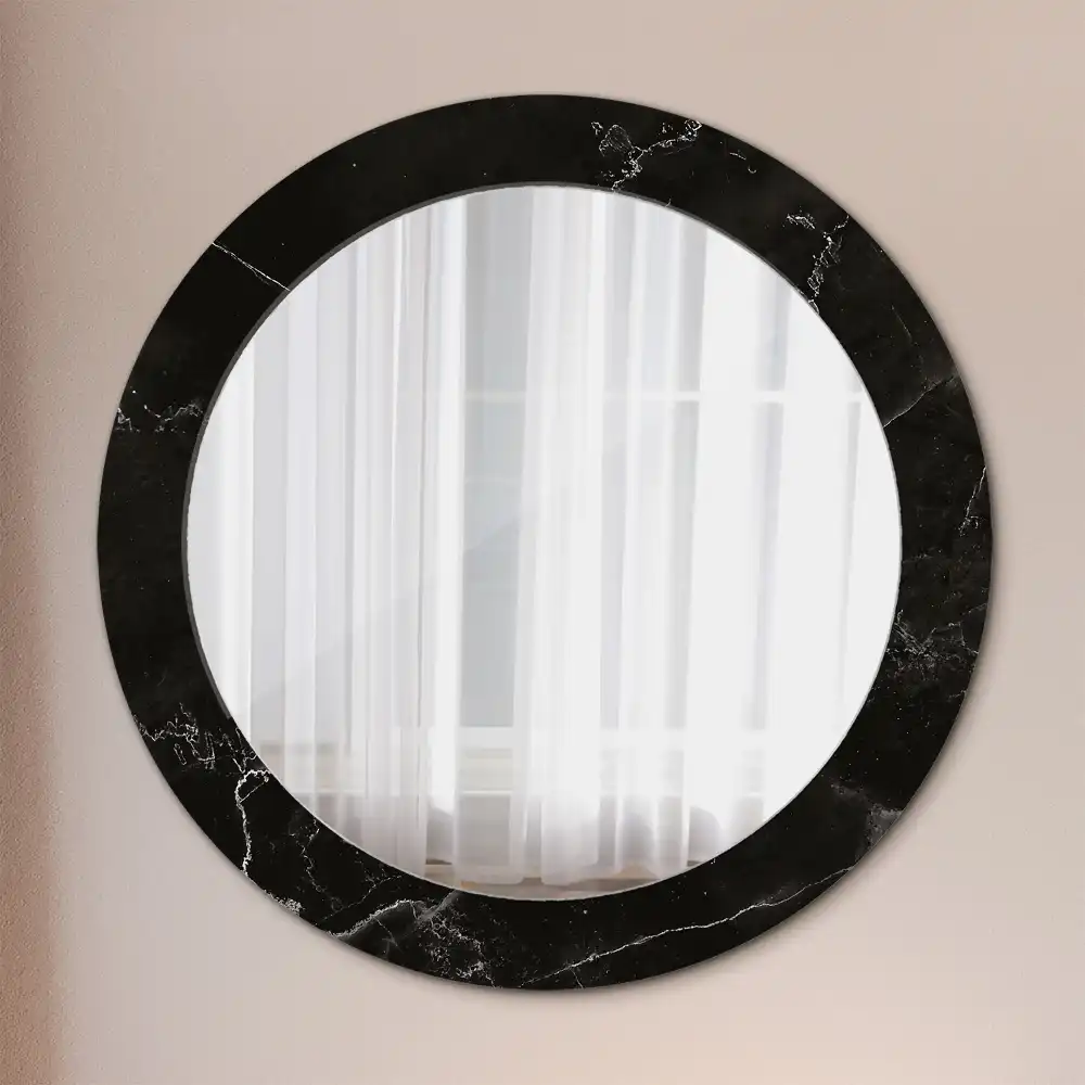 Round printed mirror Marble stone