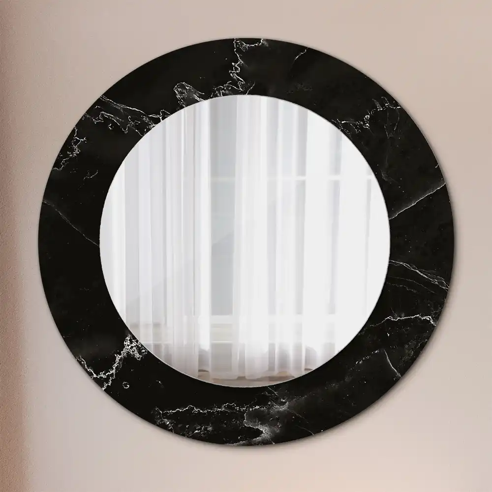 Round printed mirror Marble stone