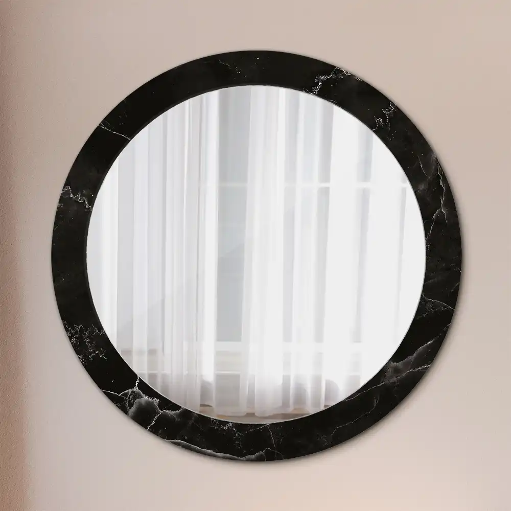 Round printed mirror Marble stone
