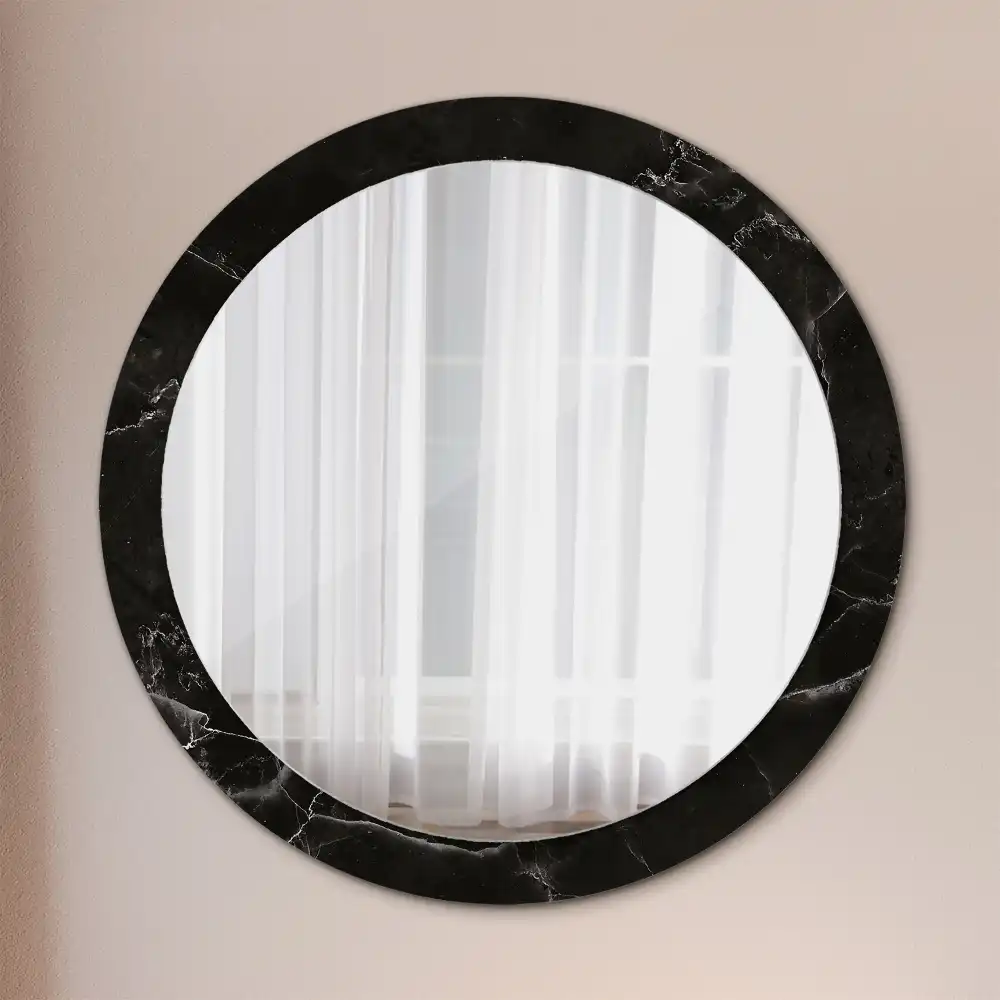 Round printed mirror Marble stone