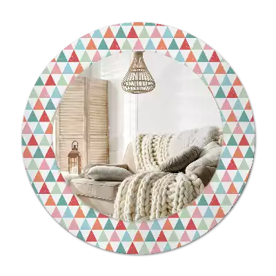 Round printed mirror Geometric pattern