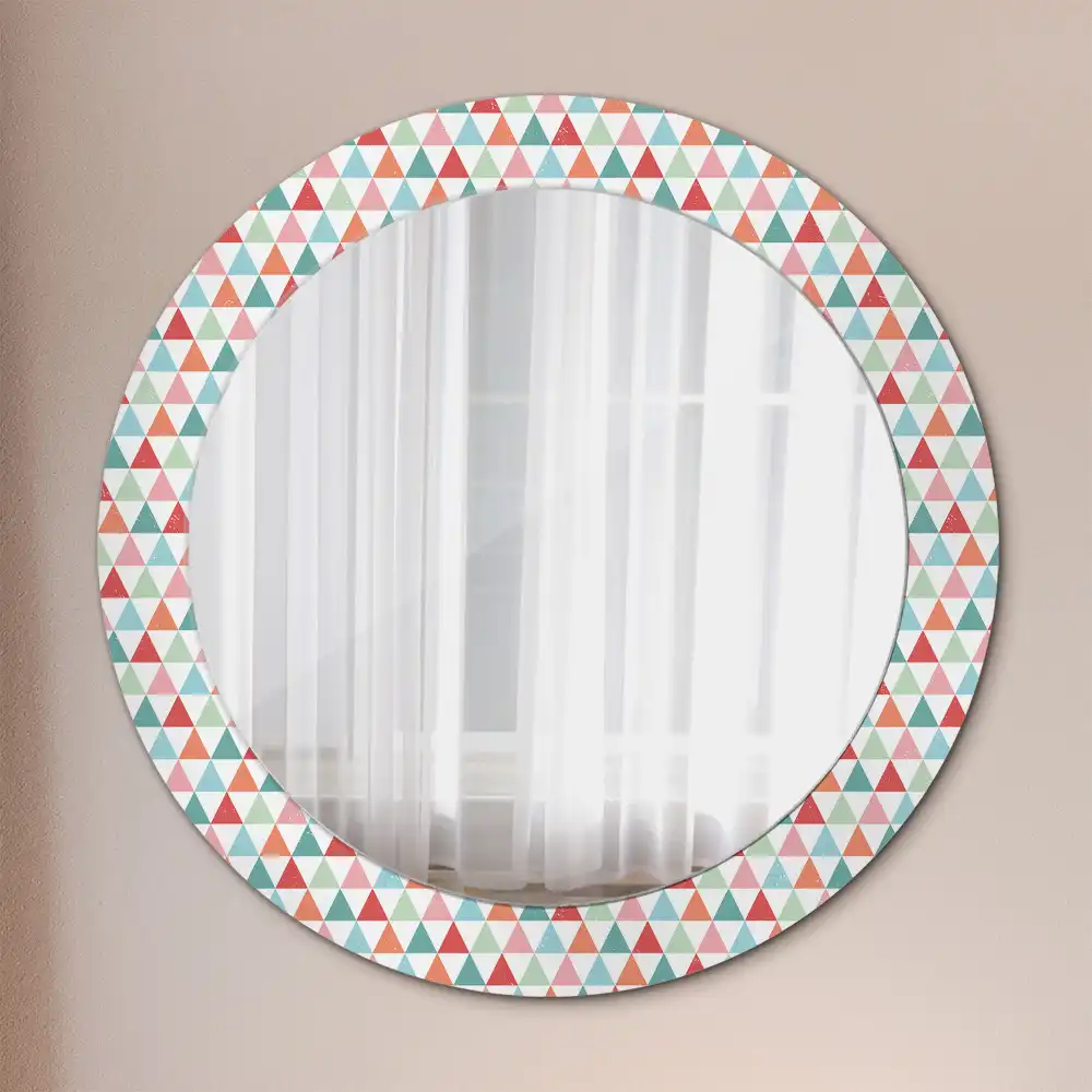 Round printed mirror Geometric pattern