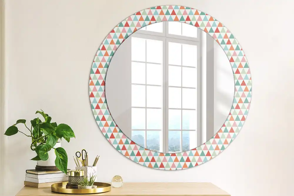 Round printed mirror Geometric pattern