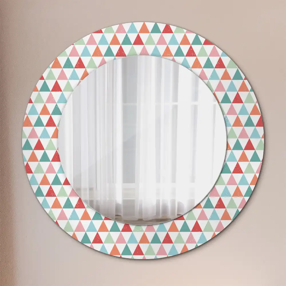 Round printed mirror Geometric pattern