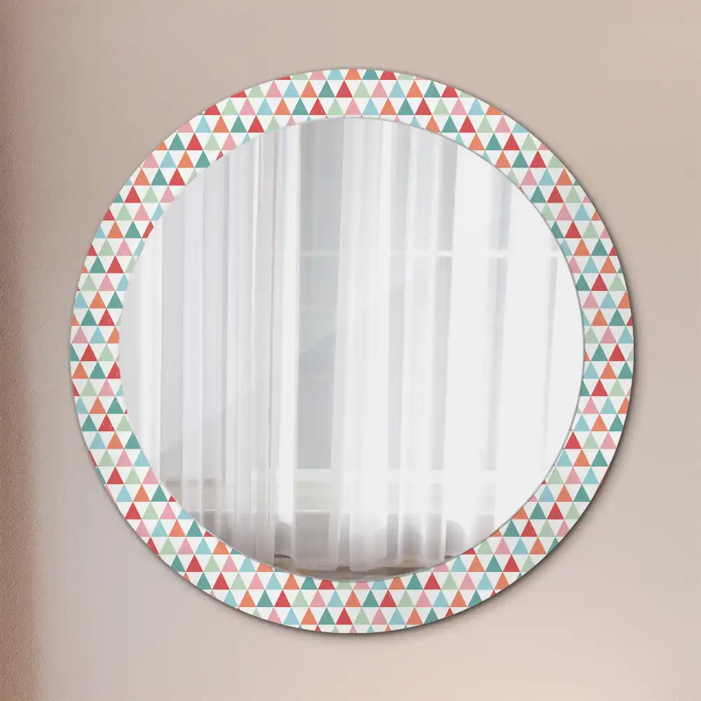 Round printed mirror Geometric pattern
