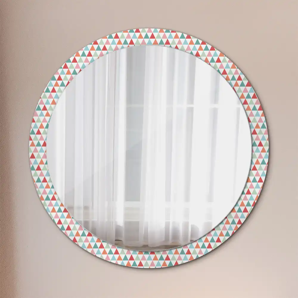 Round printed mirror Geometric pattern