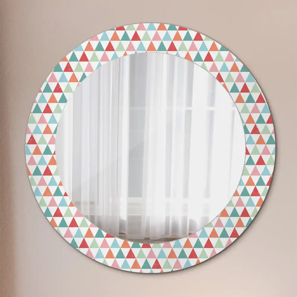 Round printed mirror Geometric pattern