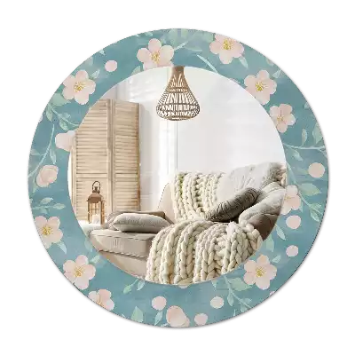 Round decorative mirror Floral pattern