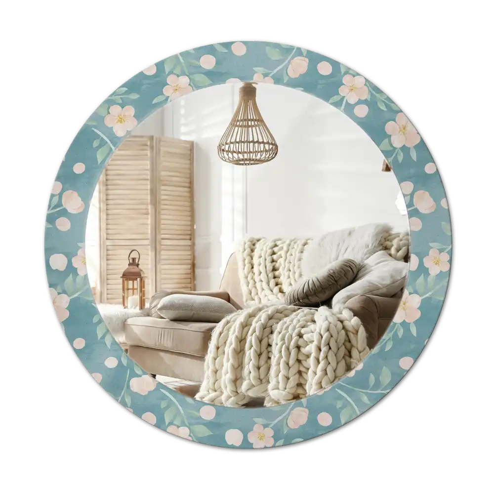 Round decorative mirror Floral pattern