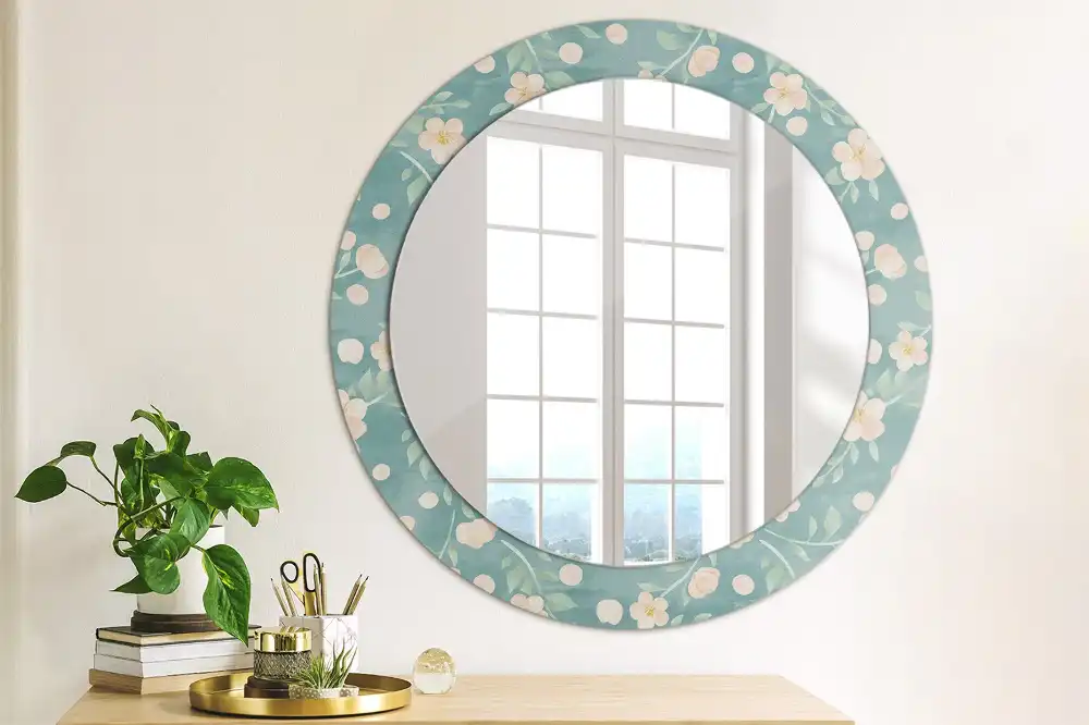 Round decorative mirror Floral pattern