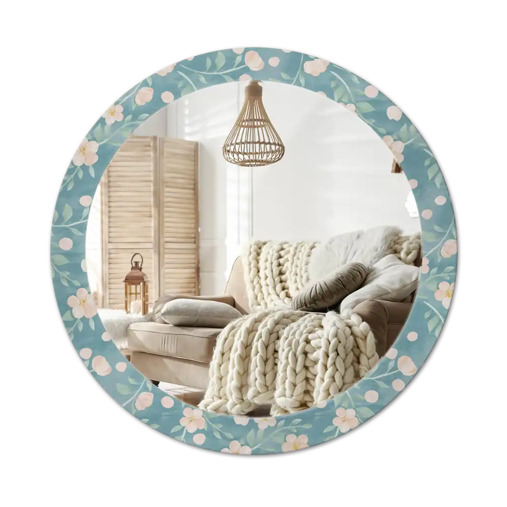 Round decorative mirror Floral pattern